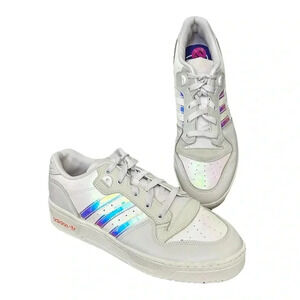 ADIDAS Rivalry Low Orchid Tint Mens sz 11 White w/ Iridescent Trim EE5129